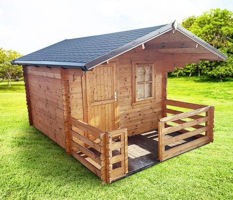 Domek | Ogrodowy Kanada 300 x 300 cm 28mm + podłoga 15mm, okiennica i taras 150 cm Domek | Ogrodowy Kanada 300 x 300 cm 28mm + podłoga 15mm, okiennica i taras 150 cm