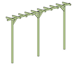 Pergola | Ogrodowa podwójna 240 x 450 x 60 cm