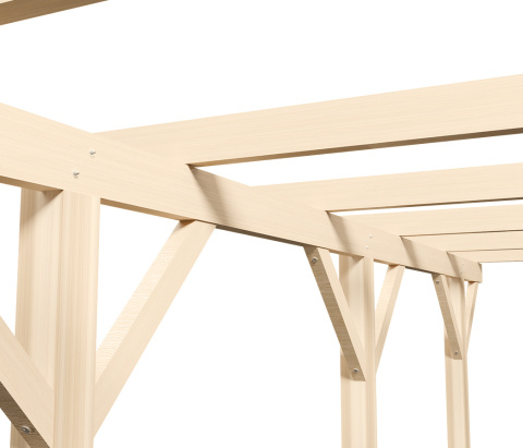 Wiata | KVH Sucha Premium - 500 x 525 cm - słupki 12x12x300 cm garażowa wolnostojąca - zastrzał prosty Wiata | KVH Sucha Premium - 500 x 525 cm - słupki 12x12x300 cm garażowa wolnostojąca - zastrzał prosty