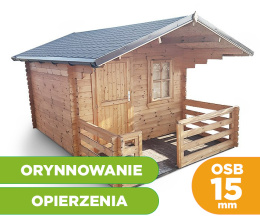 Domek | Kanada ogrodowy 300 x 300 cm 28mm + podłoga 15mm, taras + opierzenia i orynnowanie